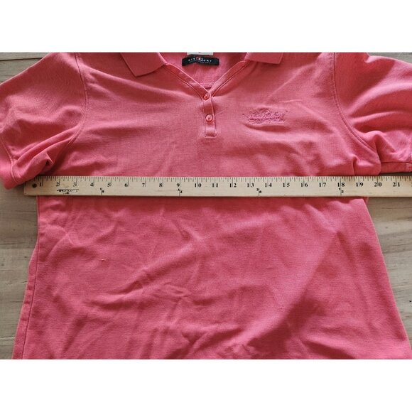 Lady Divots Polo Shirt Embroidered Pink Coral S/S Golf Tennis Womens Large EUC - Picture 8 of 9